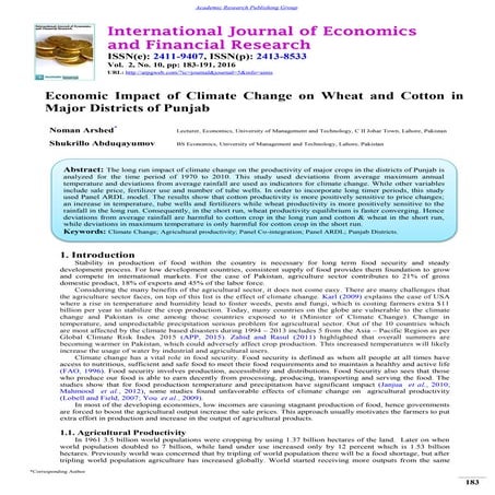 Economic Impact of Climate Change on Wheat and Cotton in Major ...