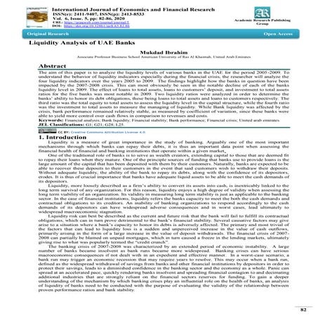 Liquidity Analysis of UAE Banks