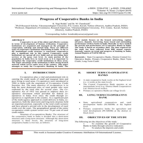 Progress of Cooperative Banks in India