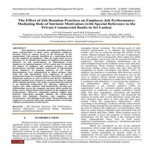 The Effect of Job Rotation Practices on Employee Job Performance ...