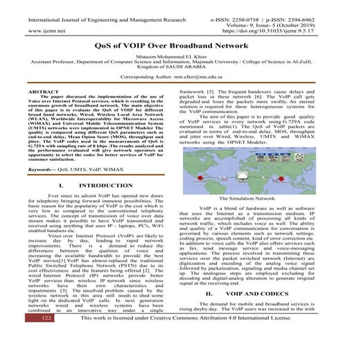 QoS of VOIP Over Broadband Network