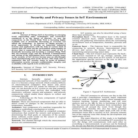Security and Privacy Issues in IoT Environment