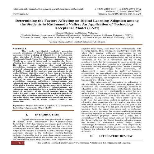 Determining the Factors Affecting on Digital Learning Adoption among the Stud...