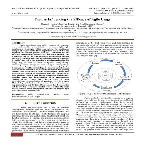 Factors Influencing the Efficacy of Agile Usage