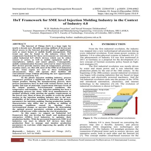 IIoT Framework for SME level Injection Molding Industry in the Context of Ind...