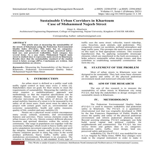 Principles for Urban Street Planning; The case of Khartoum city | PDF