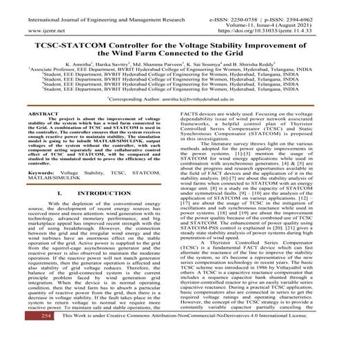 TCSC-STATCOM Controller for the Voltage Stability Improvement of the Wind Far...