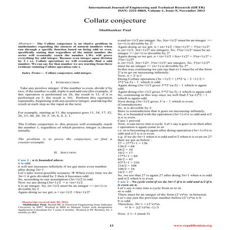 Proof of the collatz conjecture | PDF