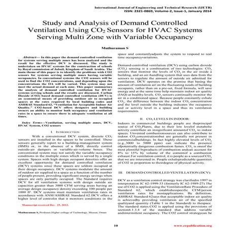 Demand Controlled Ventilation and Energy Savings | PPTX
