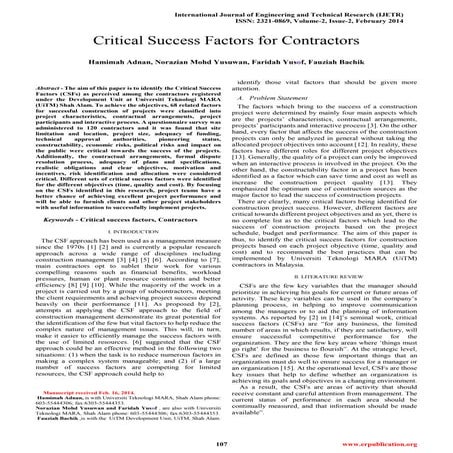 A Customer Relationship Management Case Study Critical Success Factors ...