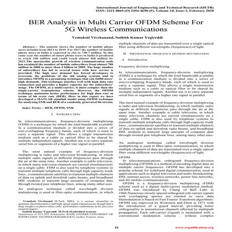 BER analysis of Multi carrier OFDM scheme for 5G communications