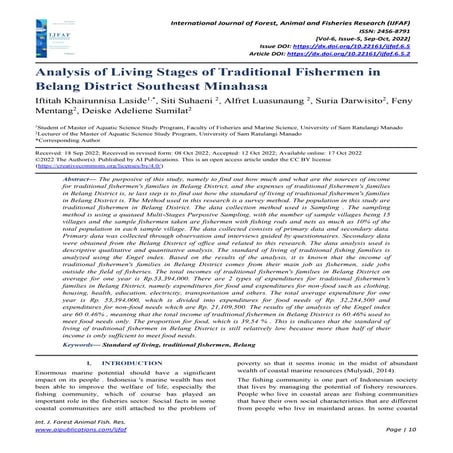 ROLE OF FISH IN RURAL LIVELIHOODS: METHODOLOGY FOR A WELFARE-BASED ...