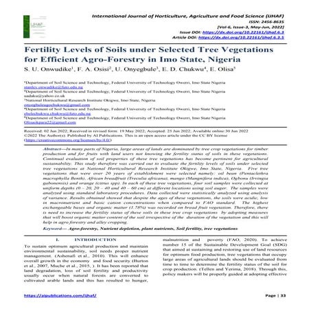 Fertility status of soils derived from mudstones in Samar, Philippines ...