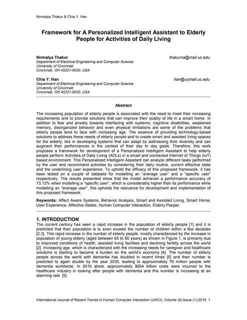 Framework for A Personalized Intelligent Assistant to Elderly People for Acti...
