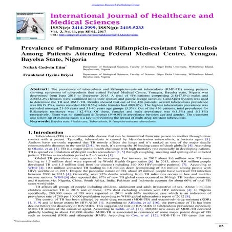 Prevalence of Pulmonary and Rifampicin-resistant Tuberculosis Among Patients ...