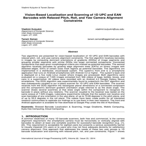 Vision-Based Localization and Scanning of 1D UPC and EAN Barcodes with Relaxe...