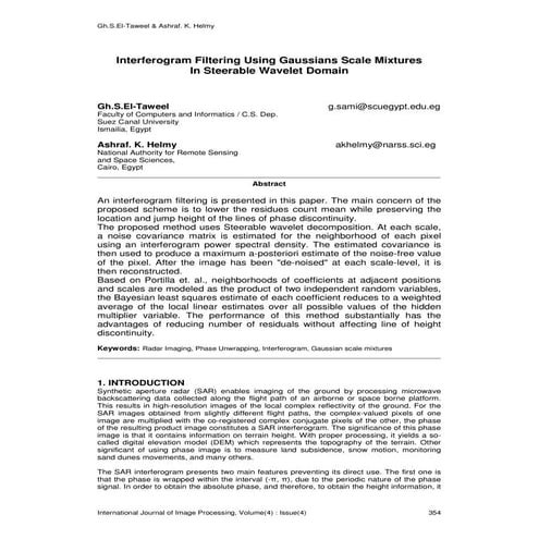Interferogram Filtering Using Gaussians Scale Mixtures in Steerable Wavelet D...
