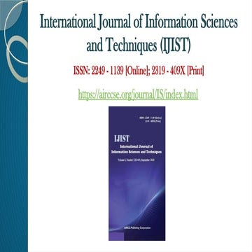 Call for Research Articles - International Journal of Information Sciences and Techniques (IJIST)