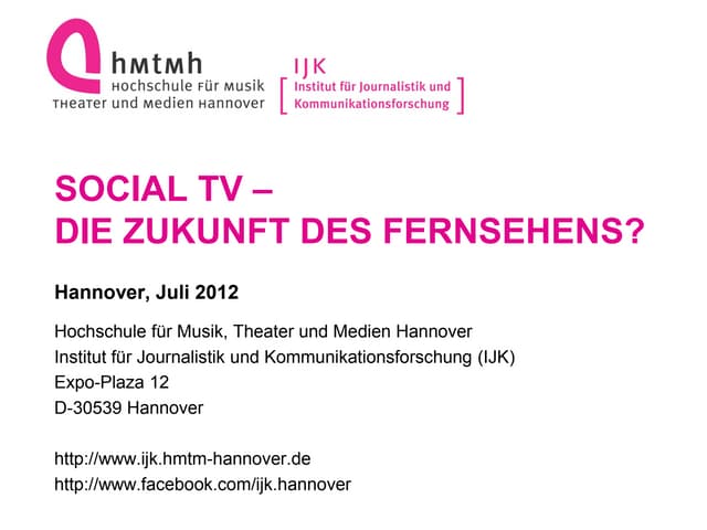 Social TV - Die Zukunft des Fernseh...