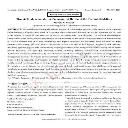 Hypothyroidism During pregnancy | PDF