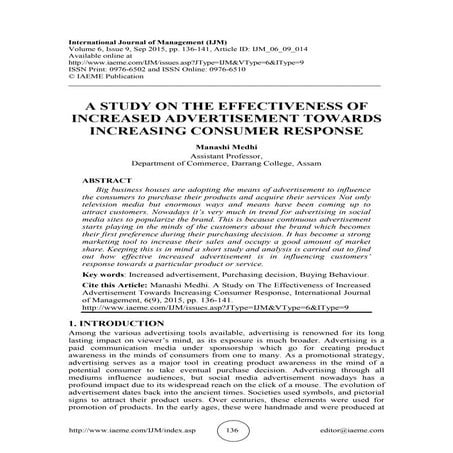 Effect of Advertisement on Consumer Brand Preference | PDF