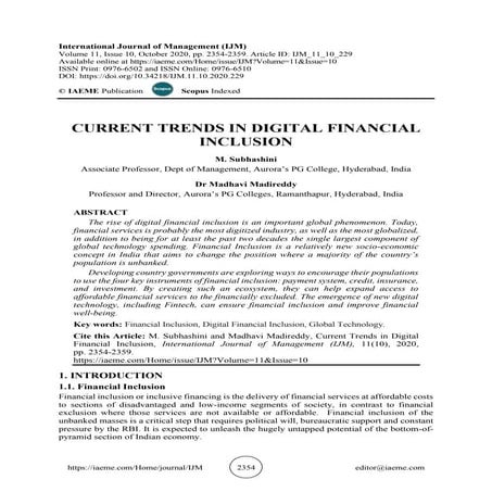 CURRENT TRENDS IN DIGITAL FINANCIAL INCLUSION | PDF