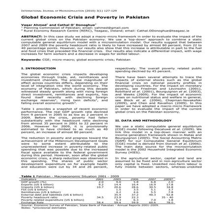 Global Economic Crisis and Poverty 