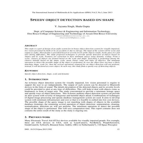 SPEEDY OBJECT DETECTION BASED ON SHAPE