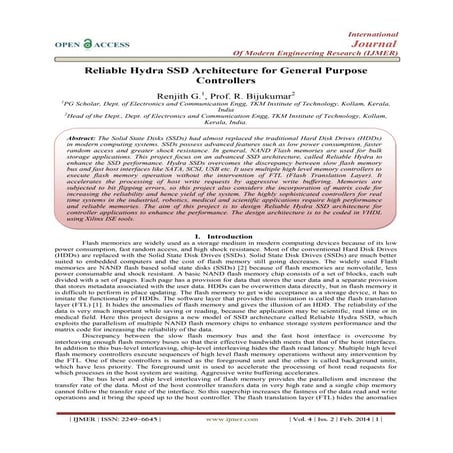 Reliable Hydra SSD Architecture for General Purpose Controllers