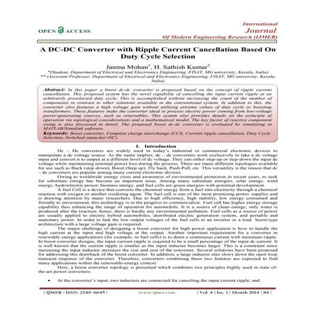 A DC-DC Converter with Ripple Current Cancellation Based On Duty Cycle Selection