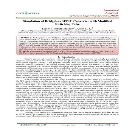 Simulation of Bridgeless SEPIC Converter with Modified Switching Pulse