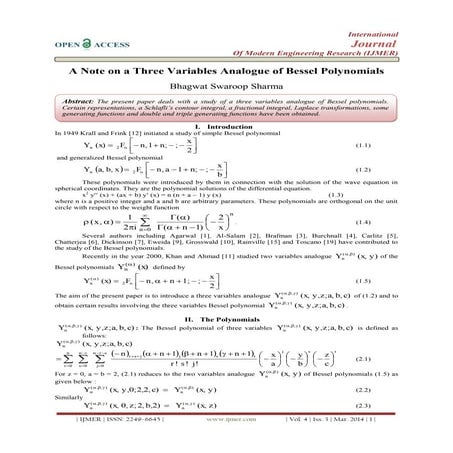 A Note on a Three Variables Analogue of Bessel Polynomials