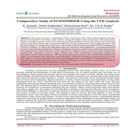 Comparative Study of ECONOMISER Using the CFD Analysis 