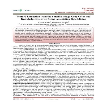 Feature Extraction from the Satellite Image Gray Color and  Knowledge Discove...