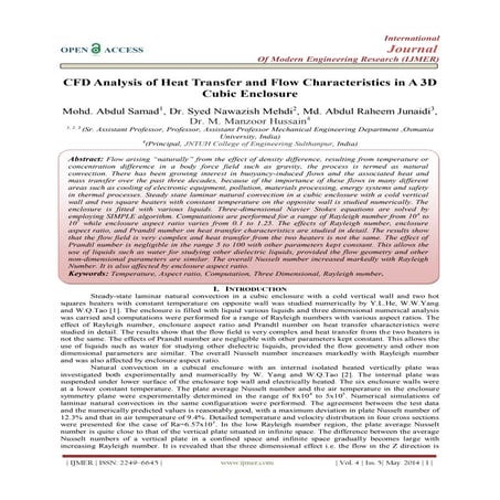 Study on Natural Convection in a Square Cavity with Wavy right vertical ...