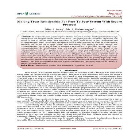 Making Trust Relationship For Peer To Peer System With Secure  Protocol