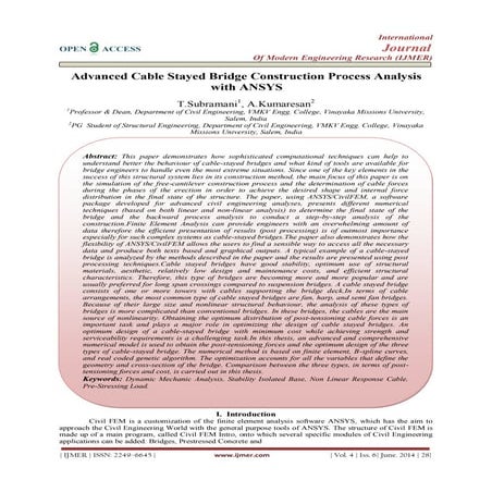 Advanced Cable Stayed Bridge Construction Process Analysis  with ANSYS 