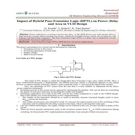 Impact of Hybrid Pass-Transistor Logic (HPTL) on Power, Delay  and Area in VL...