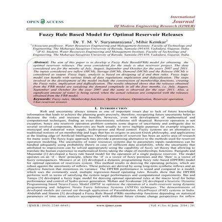 Fuzzy Rule Based Model for Optimal Reservoir Releases