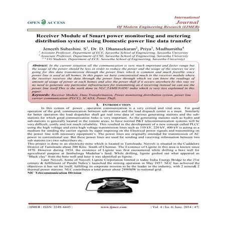 Receiver Module of Smart power monitoring and metering  distribution system u...