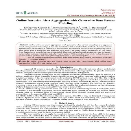 Online Intrusion Alert Aggregation with Generative Data Stream  Modeling