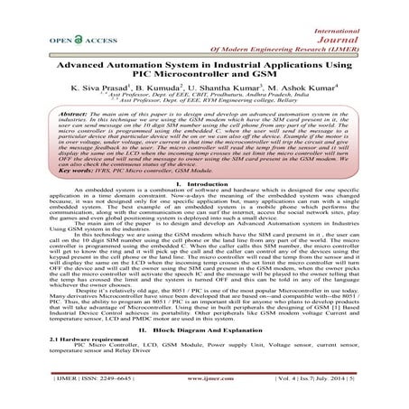 Advanced Automation System in Industrial Applications Using  PIC Microcontrol...