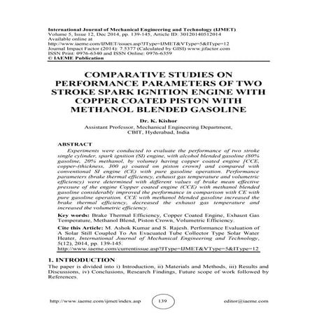 COMPARATIVE STUDIES ON PERFORMANCE PARAMETERS OF TWO STROKE SPARK IGNITION EN...