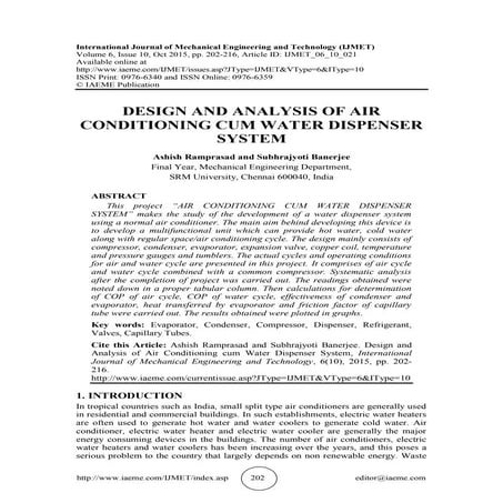 Design and fabrication of smart portable air conditioner | PDF