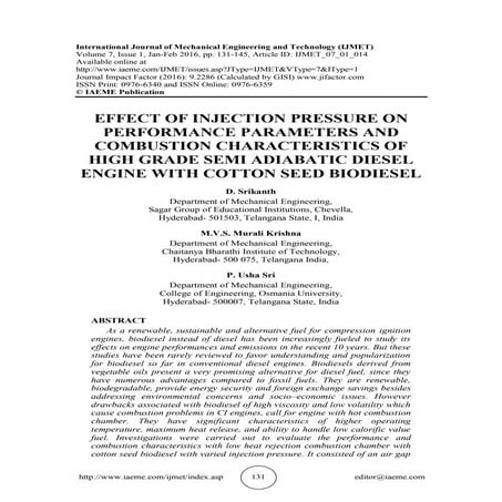 The performance and exhaust emission analysis of diesel engine using ...