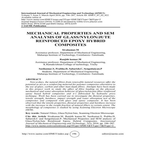 MECHANICAL PROPERTIES AND SEM ANALYSIS OF GLASS/NYLON/JUTE REINFORCED EPOXY H...
