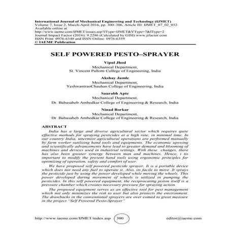 SELF POWERED PESTO–SPRAYER