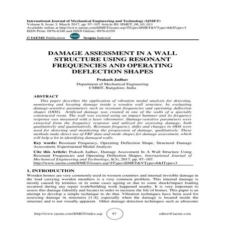 Damage Detection based on the Natural Frequency shifting of a clamped ...