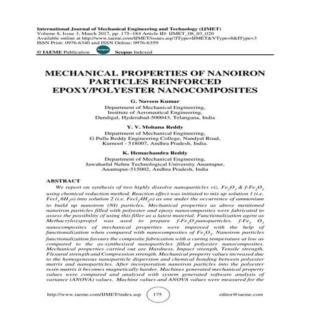 MECHANICAL PROPERTIES OF NANOIRON PARTICLES REINFORCED EPOXY/POLYESTER NANOCO...