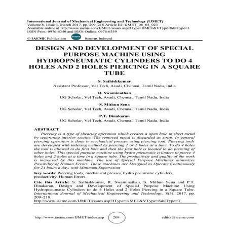 DESIGN AND DEVELOPMENT OF SPECIAL PURPOSE MACHINE USING HYDROPNEUMATIC CYLIND...